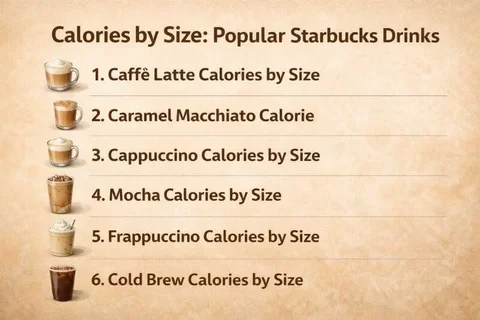 Starbucks Calories By Drink Size (Tall, Grande, Venti)